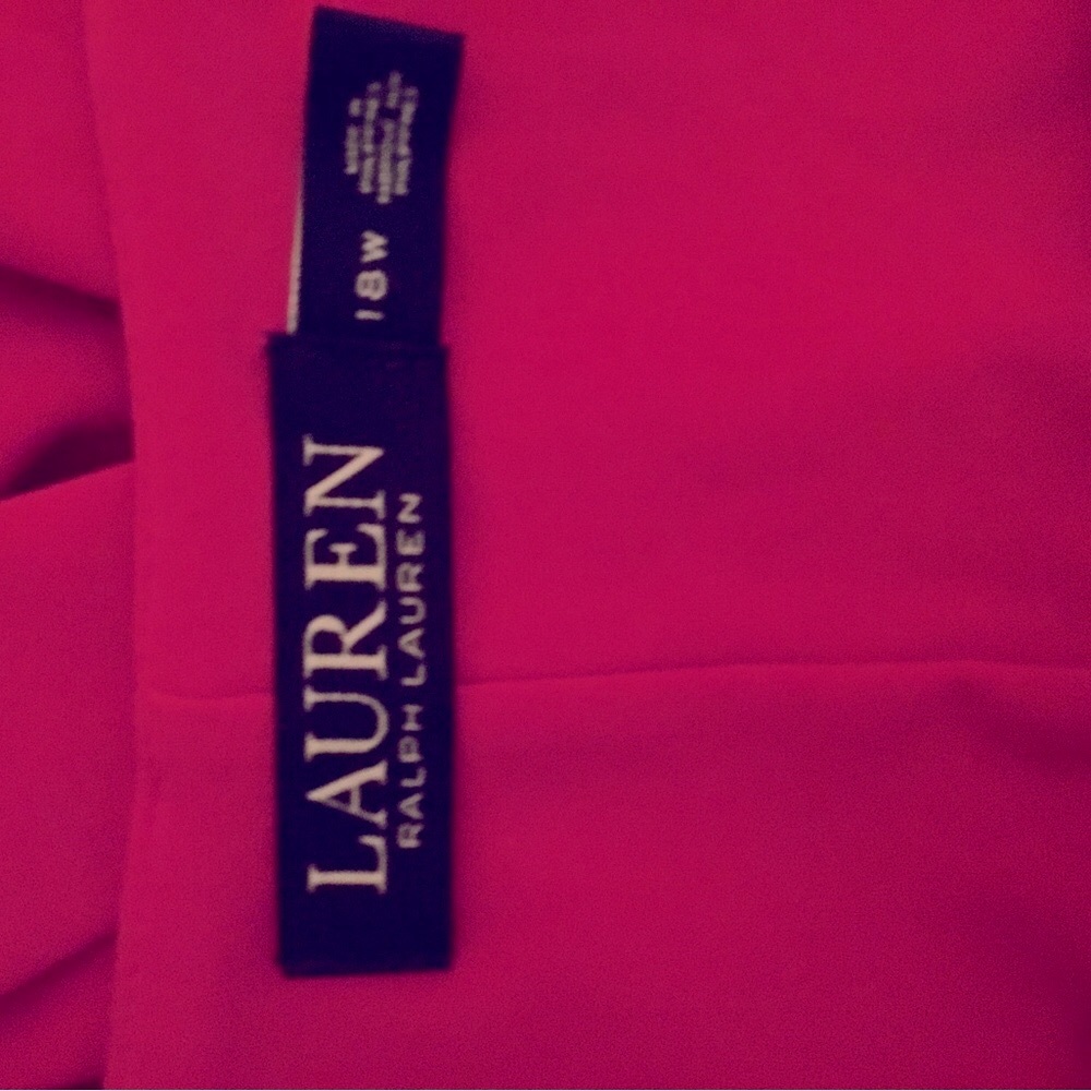 Ralph Lauren pink cold shoulder dress. Like new slightly used. Plus size.